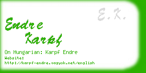 endre karpf business card